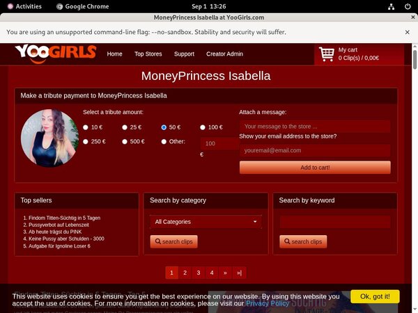 Get MoneyprincessIsabell Promo Code