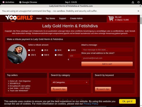 LadyGoldFetishdiva Mobile Passwords