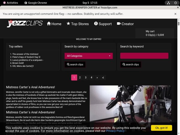 Mistress Jennifer Carter Member Access